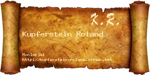 Kupferstein Roland névjegykártya